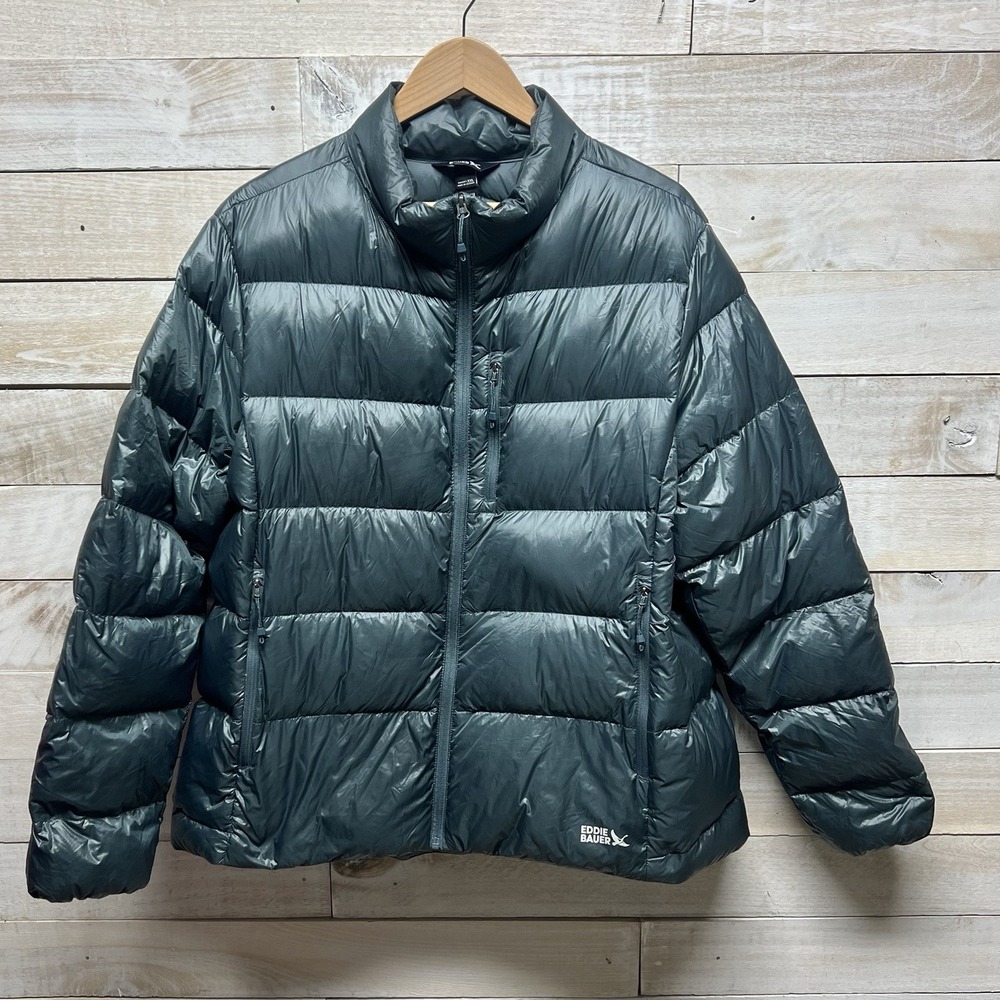 Eddie Bauer Jacket Womens‎ 2XL Gray Down 650 Puffer Full Zip Packable Outdoor